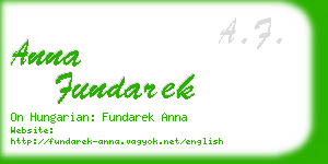 anna fundarek business card